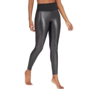 Assets By Spanx Faux Leather All Black Leggings, M